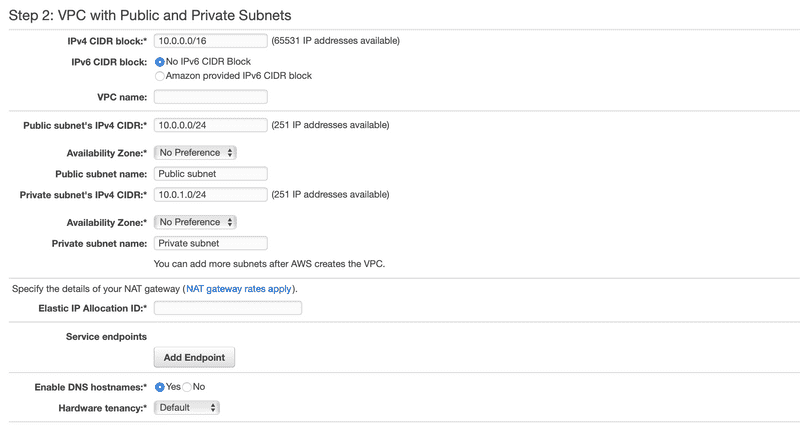 Step 2: VPC with Public and Private Subnets